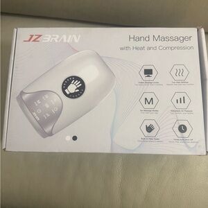 JZ BRAIN Hand Massager with Heat and Compression - White
